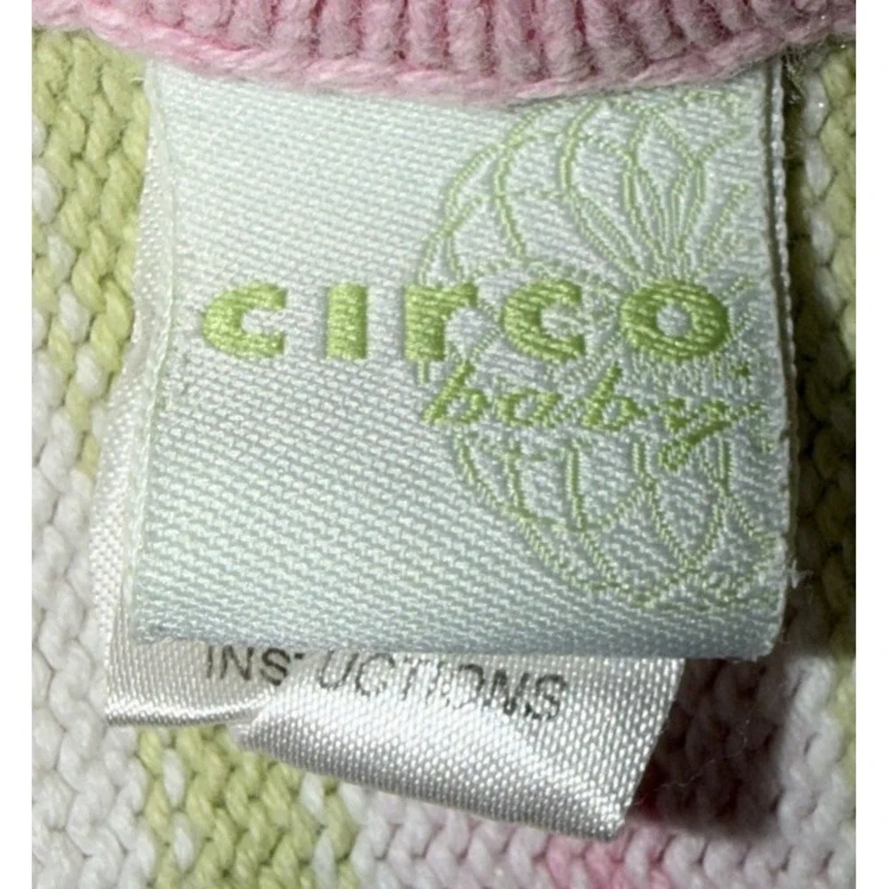Circo Target Stripe Sweater Knit Baby Blanket Pink Yellow Blue Aqua Cotton